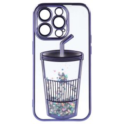 Funda Bumper Con Vaso De Purpurina Para Iphone 15 Pro Max