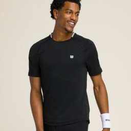 Wilson Camiseta De Tenis De Hombre Serve Out . (XL) Negro