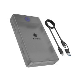 Caja PC Icy Box Spade Base 388 2.5/3.5" Plástico Negro Transparente USB-C