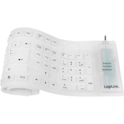 LOGILINK ID0018A - Teclado, USB + PS/2, flexible, blanco