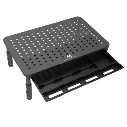 Soporte Maclean Mc-946 Para Monitor De Portátil De 13" A 32", Con Ajuste De Altura De 3 Niveles Y Cajón De Hasta 20 Kg, Resistente Y Ventilado.