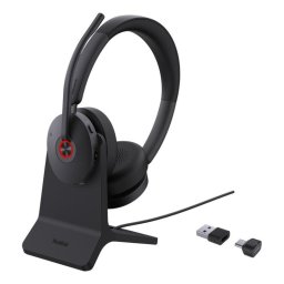 Auriculares Yealink BH74 inalámbricos Bluetooth con Cancelación Activa de Ruido, Micrófono Boom y Base de Carga Negra