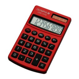 Calculadora Olympia LCD 1110 Bolsillo Roja 10 dígitos