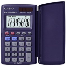 Calculadora financiera Casio HS-8VERA de bolsillo, 8 dígitos, solar y azul