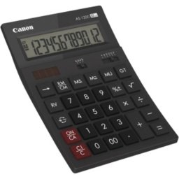 Calculadora Canon AS1200HB de 12 dígitos con alimentación solar y pilas