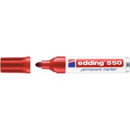 Marcador permanente Edding 550 Rojo Recargable Resistente al Agua