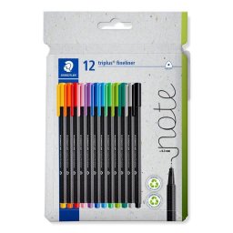Rotulador de punta fina Staedtler 334 C12 con 12 colores y punta superfino 0.3 mm