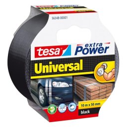 Cinta adhesiva TESA extra Power Universal Negro 10 m 50 mm para fijación y reparación