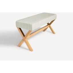 El Corte Inglés Banco de madera de pino tapizado 122 cm Porto . Verde