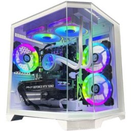 NitroPc Sobremesa Gaming Avanzado AMD Ryzen 7 5800X, AMD Radeon RX 9060 XT 16 GB, 16 GB DDR4, 1 TB M2, Win11 PRO. Blanco