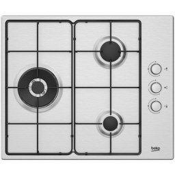 Beko HIGG 63125 SCX Placa de Gas 3 Zonas 60cm Acero Inoxidable