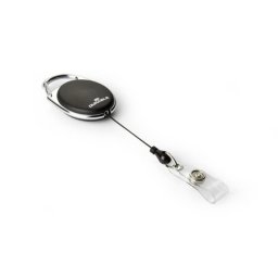 Carrete de acreditación extensible Durable con clip metálico Negro 80 cm