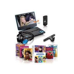 Reproductor de DVD portátil Lenco DVP-910BU Negro Azul 9" TFT