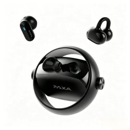 Auriculares Paxa inalámbricos Bluetooth 6.0 2 en 1 clip y diseño abierto negro