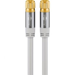 Goobay Cable de Antena Coaxial Conector F Macho/Macho 2m Blanco