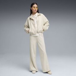 Puma Pantalones largos Casual de Mujer Comfort High-Waist Wide . Blanco
