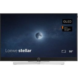 Loewe TV OLED 139 cm (55'') stellar 55 UHD 4K, HDR, Wi-Fi y Smart TV con barra sonido 80W y DR+ (Reacondicionado Grado A). Aluminio negro / lava