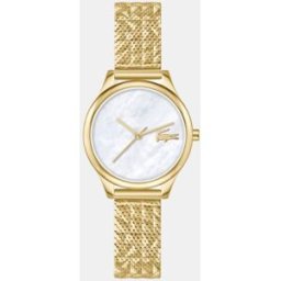 Lacoste Reloj de mujer Mini Crocodelle 2001500 de acero dorado. Blanco