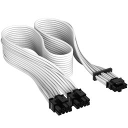 Corsair Cable Premium con Fundas PCIe Gen 5 12VHPWR 600 W y 12+4 Patillas con Funda Blanco