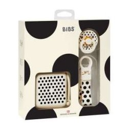 Set de Regalo BIBS Baby Soothe & Go Polka Ivory/Black Tutete