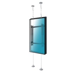 Kimex Soporte de Cable Suelo a Techo para 2 Pantallas de TV 42"-75" VESA 600x400 Máx. 30Kg 3m
