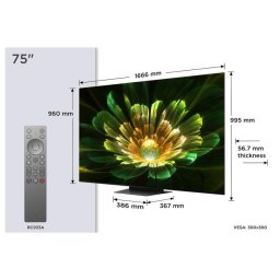TV TCL QD Mini LED C79K 75C79K 75" 4K UltraHD 144Hz Smart TV Google TV Dolby Vision HDR10+