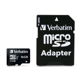 Tarjeta MicroSDHC Verbatim Premium 16 GB Clase 10 10 MB/s Negra