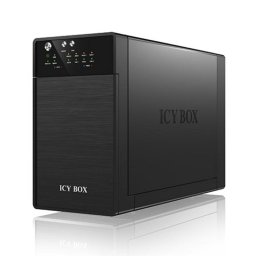 Caja PC ICY BOX IB-RD3620SU3 Escritorio Aluminio Negro con Ventilador USB eSATA