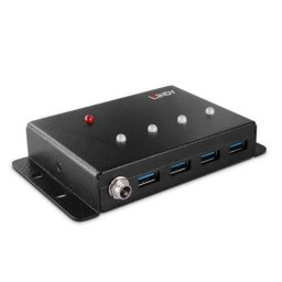 Hub Lindy 4 puertos 5000 Mbit/s USB 3.2 Gen 1 43374 Metal Negro