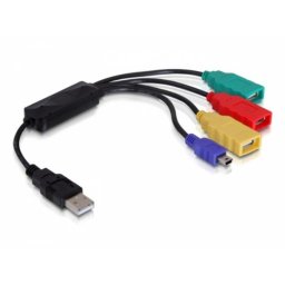 Hub Delock 4 puertos 480 Mbit/s modelo 61724 cable flexible negro