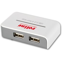 Hub Roline 4 puertos USB 2.0 con alimentación cable 0,5 m gris y blanco