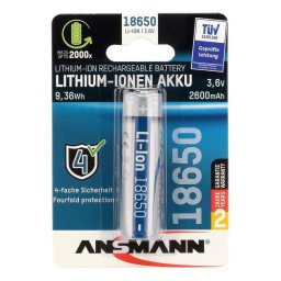 Pila recargable Li-Ion Ansmann 18650 3.6V 2600 mAh Plata