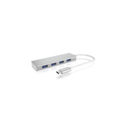 Hub ICY BOX 4 puertos 5000 Mbit/s IB-HUB1425-C3 Plata aluminio y plástico