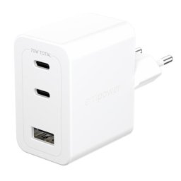 Cargador Múltiple PanzerGlass Turbo 70W 2xUSB-C USB-A Enchufe UE Blanco