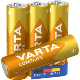 Pilas Varta 04106 AA Alcalinas 1.5V 4 piezas Oro Amarillo