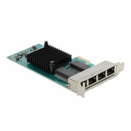 Tarjeta de Red Delock PCI Express 4 Puertos Gigabit Ethernet 4000 Mbps Interna