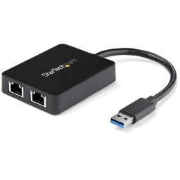 Tarjeta de Red StarTech.com USB32000SPT USB 3.0 5 Gbps 2 Puertos Gigabit Ethernet USB Pass-Through