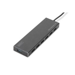 Hub Digitus 7 puertos USB 3.2 Gen 1 5 Gbps aluminio con alimentación USB