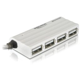 Hub Delock 4 puertos 480 Mbit/s USB 2.0 blanco modelo externo