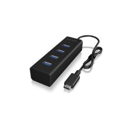 Hub ICY BOX 4 puertos 5000 Mbit/s IB-HUB1409-C3 aluminio negro USB 3.2 Gen 1