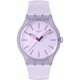 Swatch Reloj unisex lavendaze con correa de silicona morado. Morado