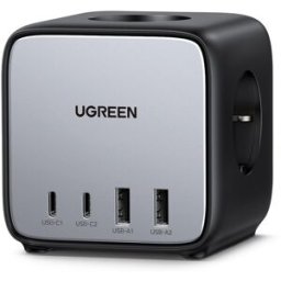 UGREEN Estación de carga Nexode DigiNest USB C GaN de 65 W, 7 en 1. Negro