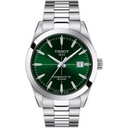 Tissot Reloj de hombre gentleman automático de acero y esfera verde. Plata