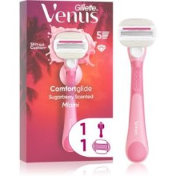 Venus Comfortglide Sugarberry Miami Maquinilla De Afeitar Femenina Con Soporte Para La Ducha 1 Ud