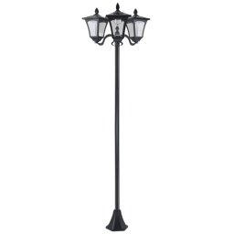 Outsunny Farol Solar De Jardín Con 3 Luces Led Impermeable Ip44 51,5x47x182,5 Cm