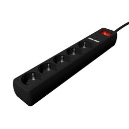 Regleta Gembird SPG5-U2-5-02 1,5m 5 Salidas AC 250V 16A Interior Negra
