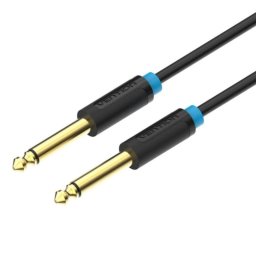 Cable de audio Vention BAABH Jack 6.5mm macho-macho 2m chapado en oro negro alta fidelidad