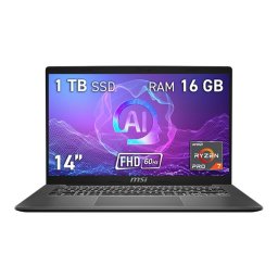 Portátil MSI Modern A14 AI F2HMG-010XES 14" AMD Ryzen 7 250 16GB 1TB SSD Radeon 780M FreeDOS