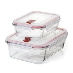 Tatay Cook & Eat - Set De 2 Recipientes De 0.64l Y 1.5l En Vidrio Borosilicato. Aptos Horno