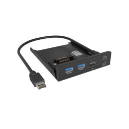 Hub ICY BOX 3 puertos USB 3.2 Gen 1 20 Gbit/s IB-HUB1419-i3 Metal Negro